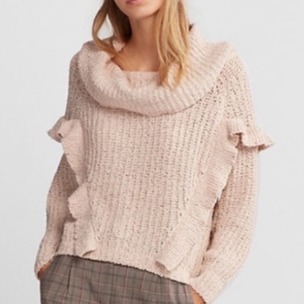 Express chunky knit cowl neck sweater